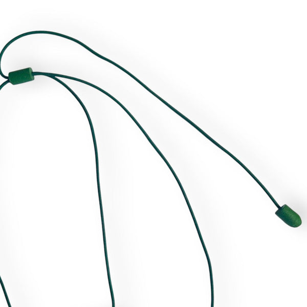 Bold Dark Green Stacked Square Necklace – Modernist Polymer Clay Jewellery with elastic cord and  adjustable fasting