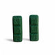 Dark Green  Rectangular Stud Earrings with Square Details - Modernist Geometric 