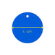 Showing width of Royal Blue disc pendant statement Christie necklace