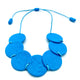 Turquoise polymer clay statement necklace with adjustable fastening 